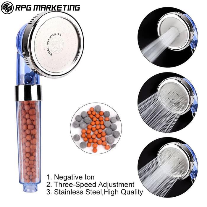 Presure Booster ShowerHead Adjustable 3 Mode High Pressure Stone Stream Handheld Shower Head