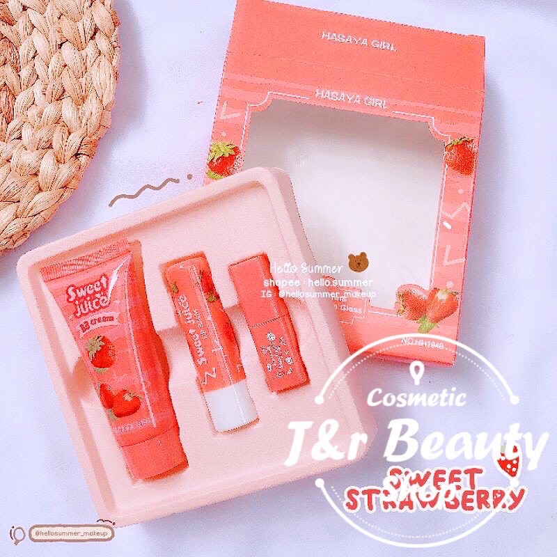 J&r Hasaya Girl Peach 3in1 BB Cream w/ Lipstick & Lip Gloss set Lazada PH