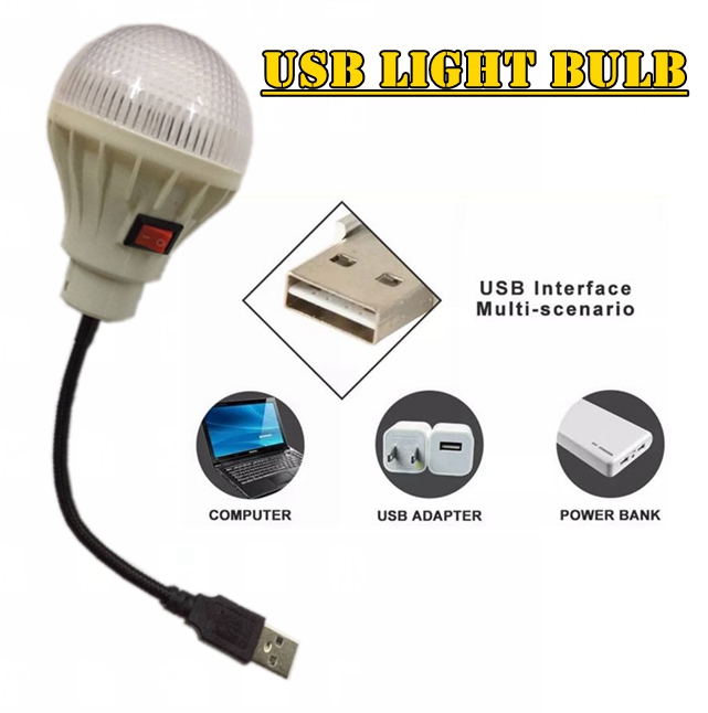 Portable USB LED Lamp Bulb Emergency USB Light DC5V with 360° Flexible