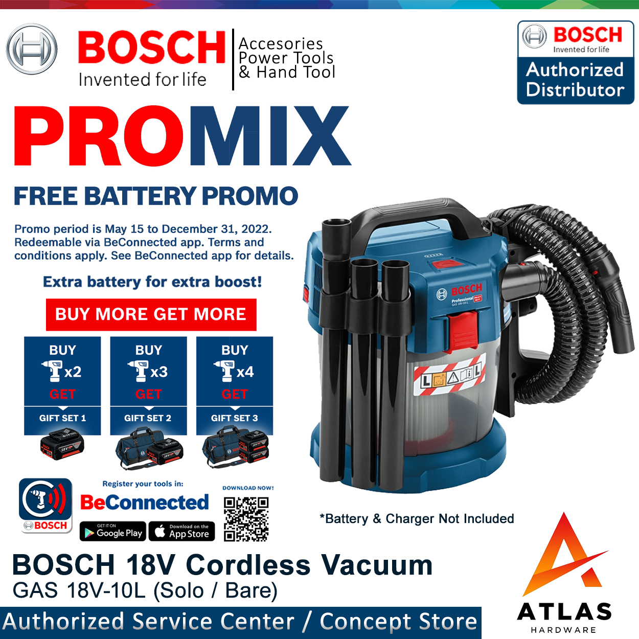 Bosch GAS 18V10L Cordless Vacuum (Solo/Bare) Lazada PH
