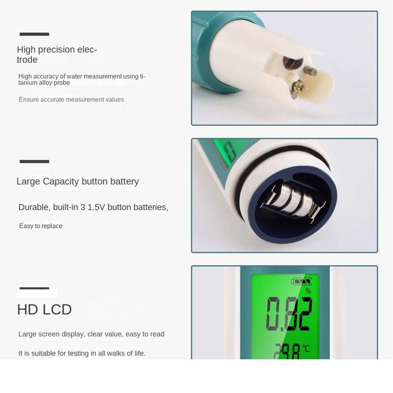 7 in 1 Digital Water Testing Kit PH/TDS/EC/Salinity/ORP/S.G/Temperature Meter Water Quality Measurement Tool