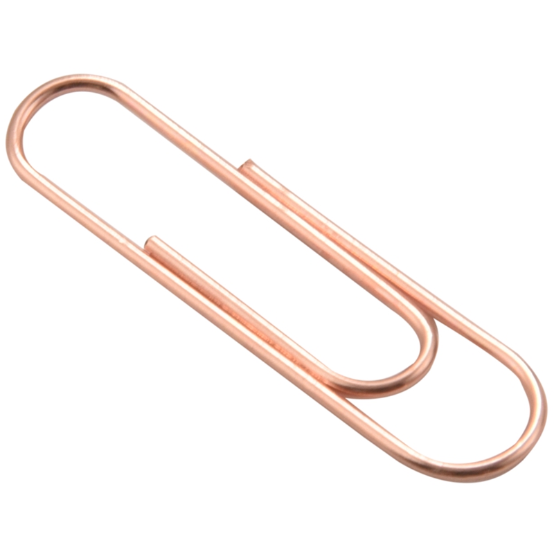 100 Paper Clips in Rose Gold Clip Dispenser, Rose Gold Paper