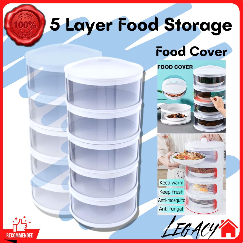 ORIGINAL 5 LAYER FOOD STORAGE COVER FOOD KEEPER WITH COVER DISH COVER