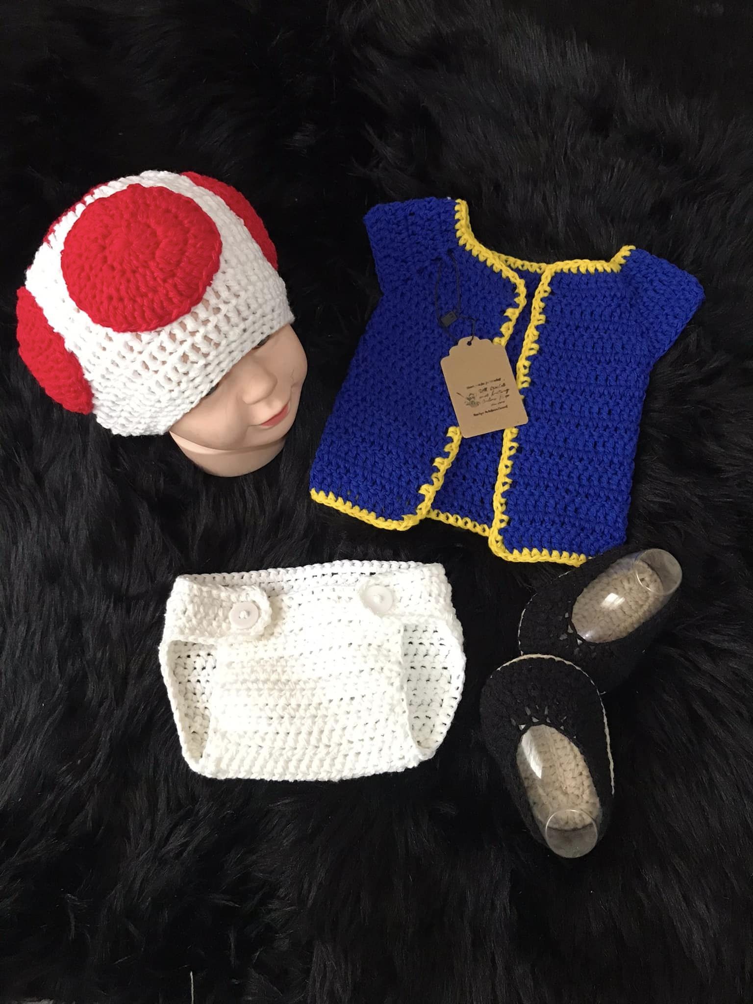 Crochet Newborn Mario Costume Ravelry: Toad Baby Costume Pattern