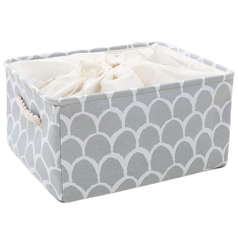 Large Capacity Storage Basket Canvas Fabric Storage Bin Collapsible