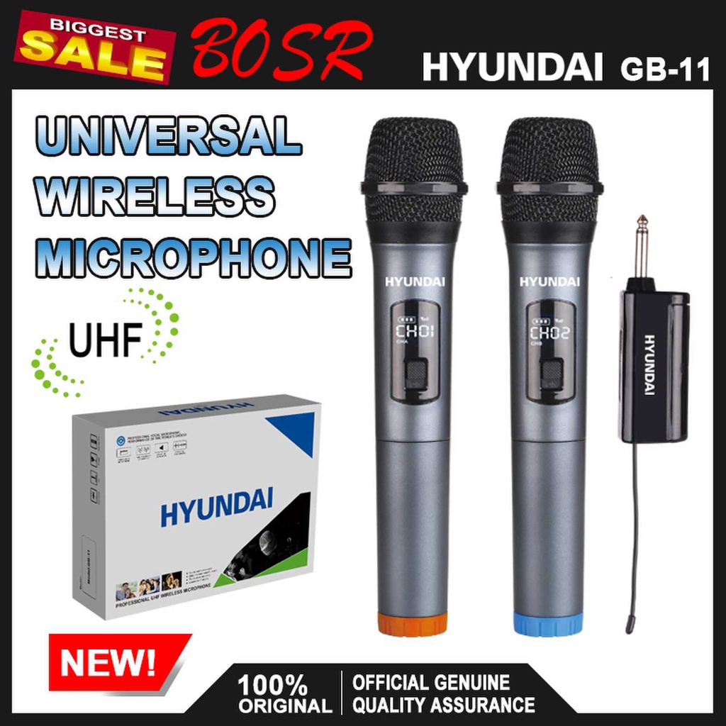 HYUNDAI MEGAPRO 2in1 UNIVERSAL WIRELESS MICROPHONE GB-11 | Lazada PH