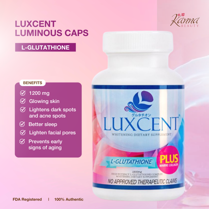 luxcent luminous caps l-glutathione 1800mg 60 | Whitening + | Glow Boost what is the difference