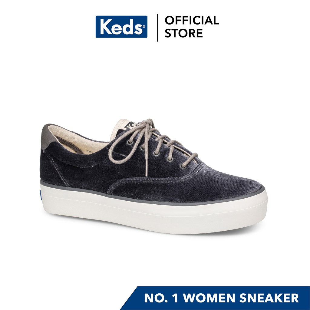 Keds Rise Velvet Oxford Sneakers (Gray 