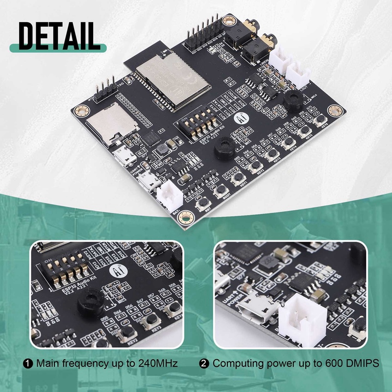ESP32-Audio-Kit ESP32 Audio Development Board WiFi Bluetooth Module Low Power Dual-Core with ESP32-A1S 8M PSRAM Serial to WiFi
