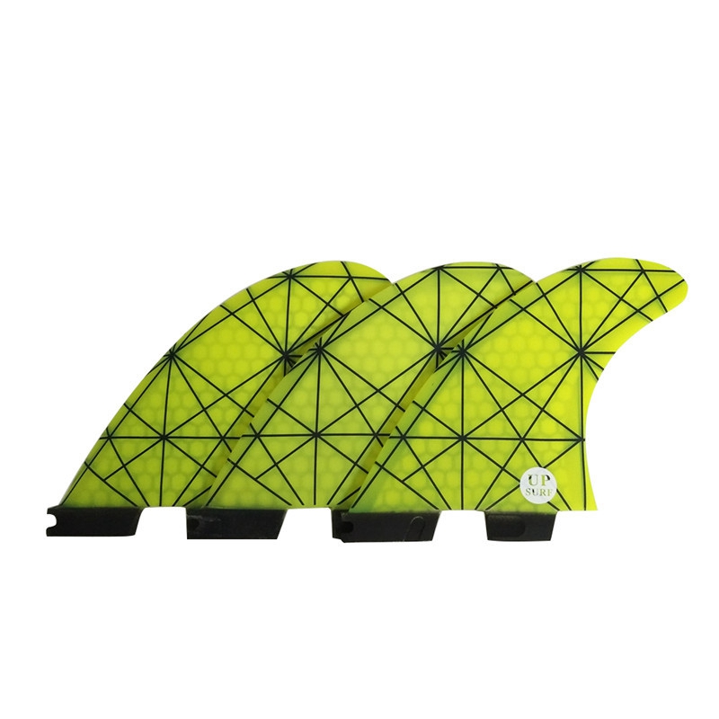 Planche De Surf UPSURF 3 Palmes – Double Tabs, 2 Fins, Noyau Miel + Fibre De Verre, Vert G5