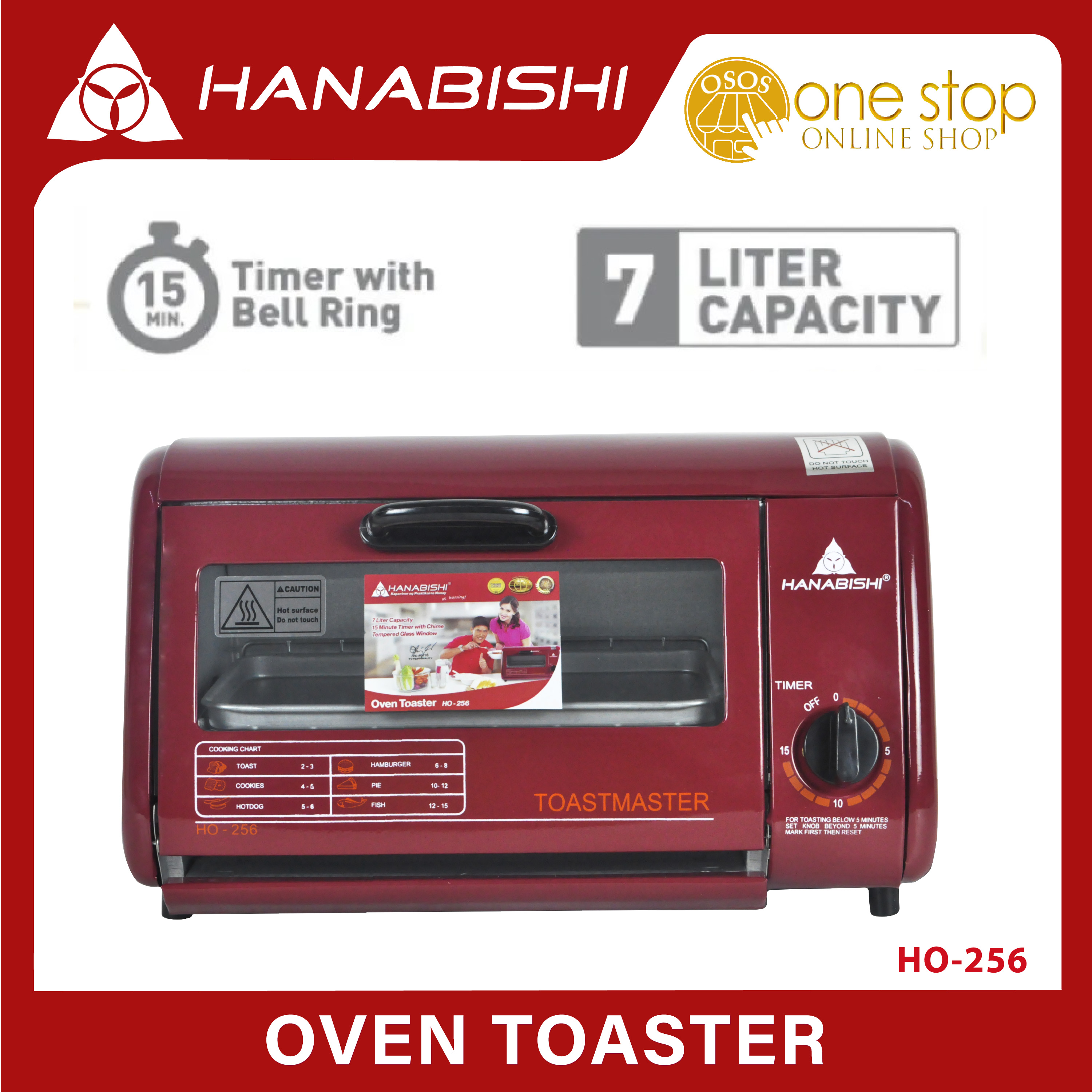 HANABISHI Original Stainless Steel Oven Toaster 7L Capacity Pizza Oven