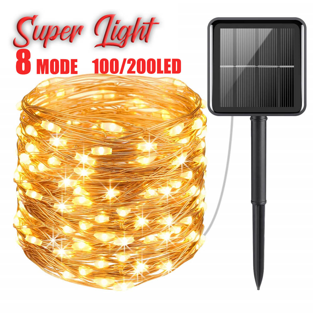 MH LED Solar Lamp Outdoor 12M 22M 32M String Lights Fairy Christmas Party Solar Garden