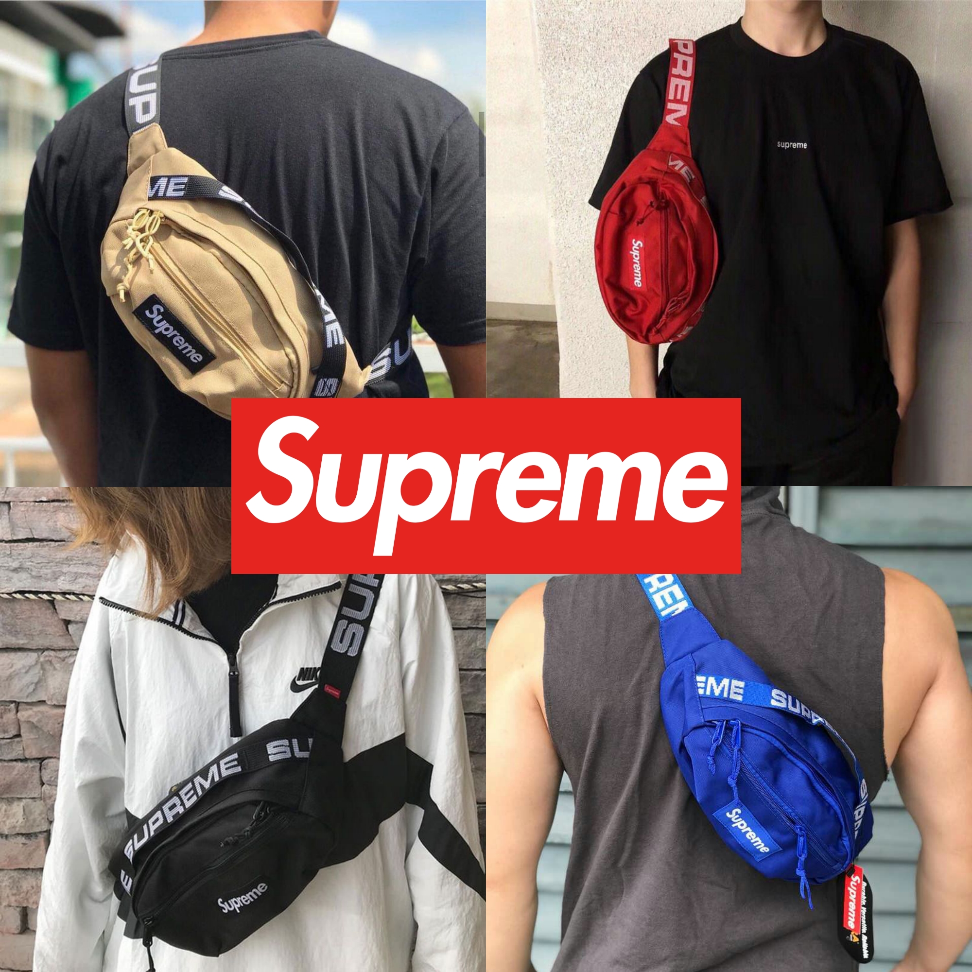 supreme waist bag outfit