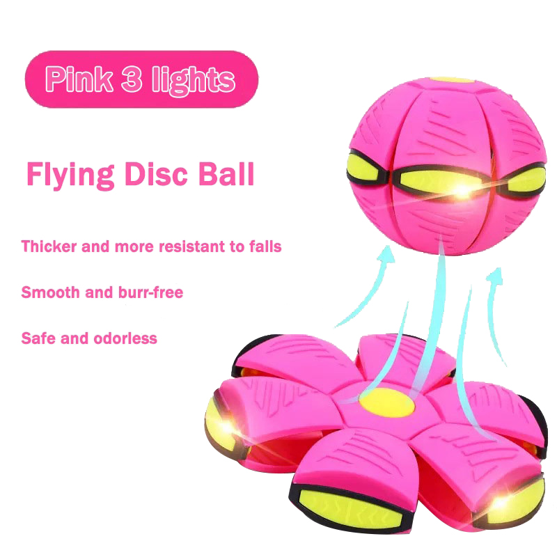 Magic Flying Saucer Ball UFO Flat Throw Disc Ball with LED Light Toy