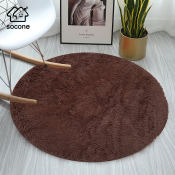 Socone Fluffy Round Rug - Nordic Style, Anti-Slip, Home Carpet