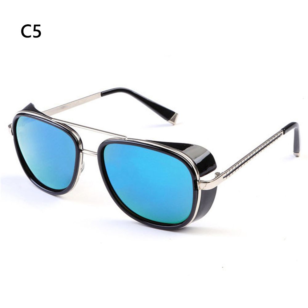 Buy Vintage Inspired Unique Full Side Cover Rim Metal Temple Round  Sunglasses (Shiny Coat | Black-Silver/Lavender) at Amazon.in