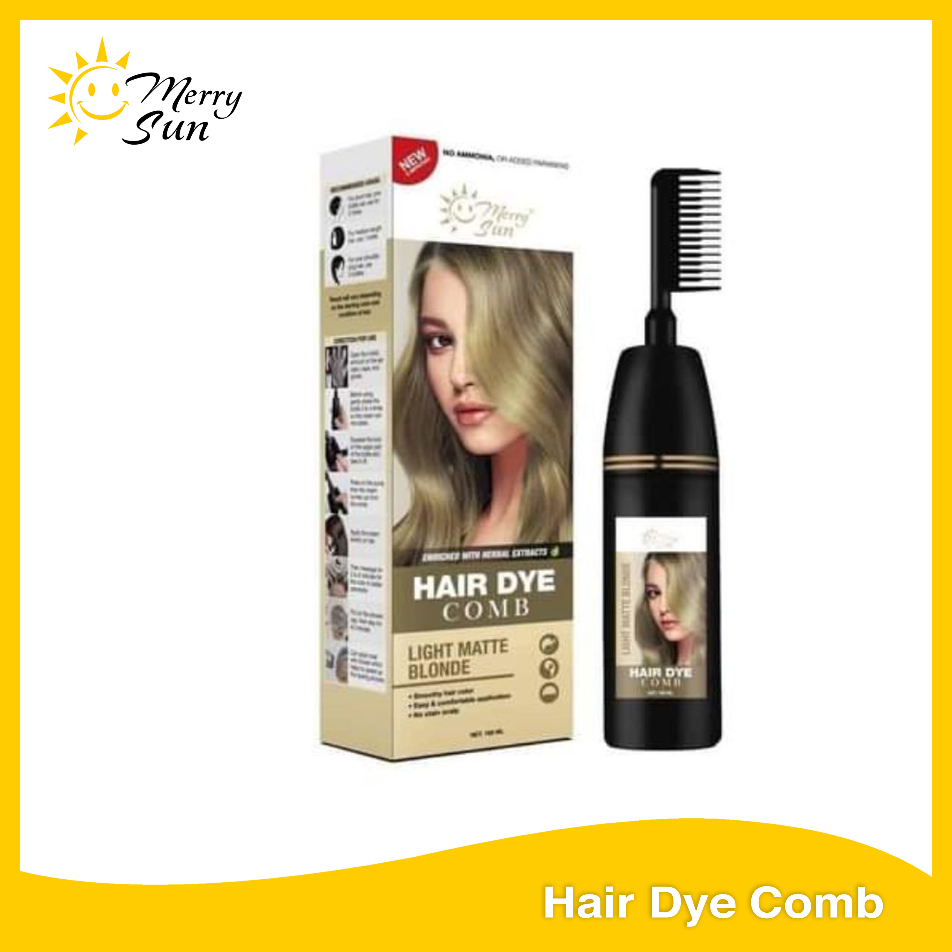 Merry Sun Hair Permanent Color Dye Comb with brush hair 168ML | Lazada PH