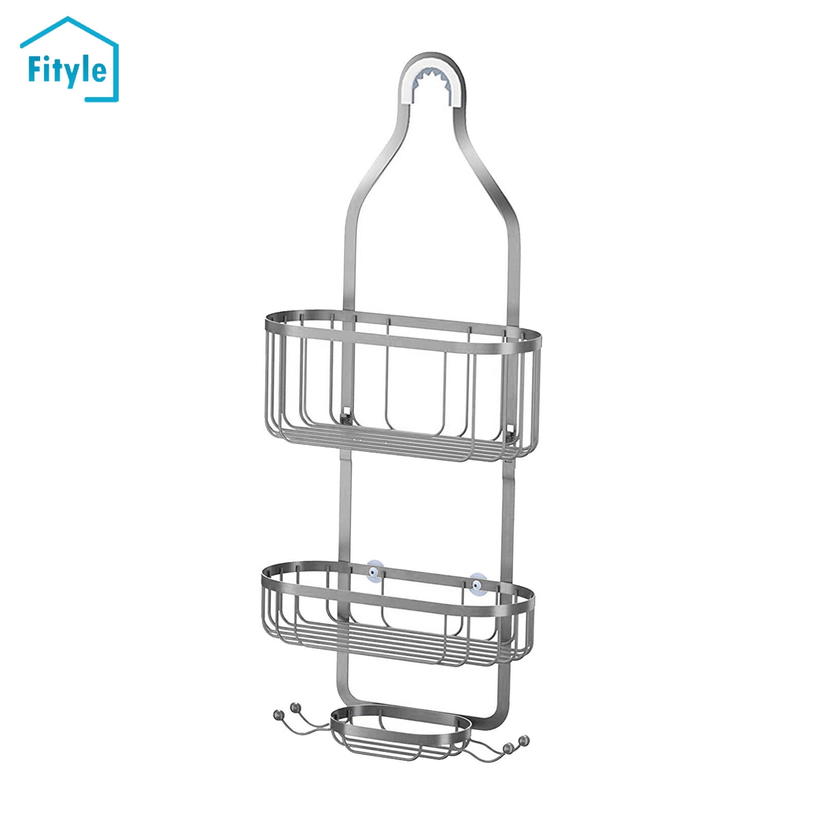 1pc Hanging Shower Caddy, Rust Proof Metal Bathroom Organizer For Shampoo,  Conditioner, Body Wash, Soap, Razors, Shower Sponge