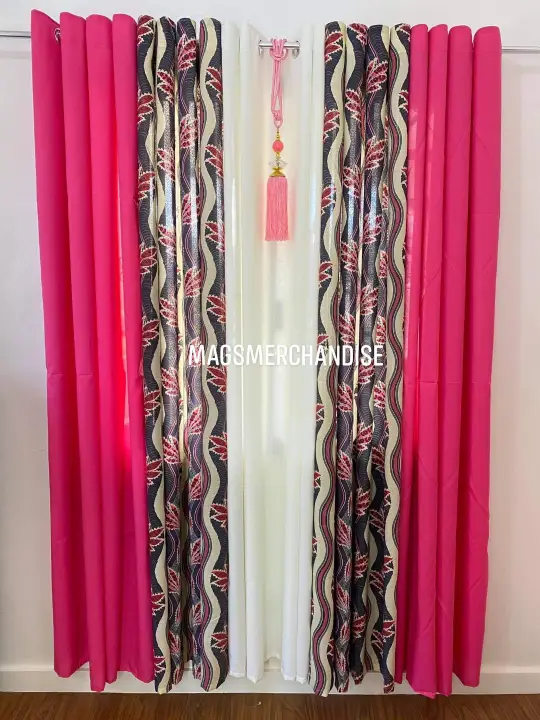3in1 Or 5in1 Set Gray Pink Carnival, Gray And Pink Curtains
