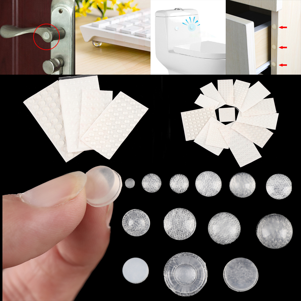 SEEDINGS 50/64/100 pcs Furniture Fittings Bumper Collision Cushion Anti-slip Rubber Damper Silicone Buffer Pads Self-adhesive Furniture Door Stopper