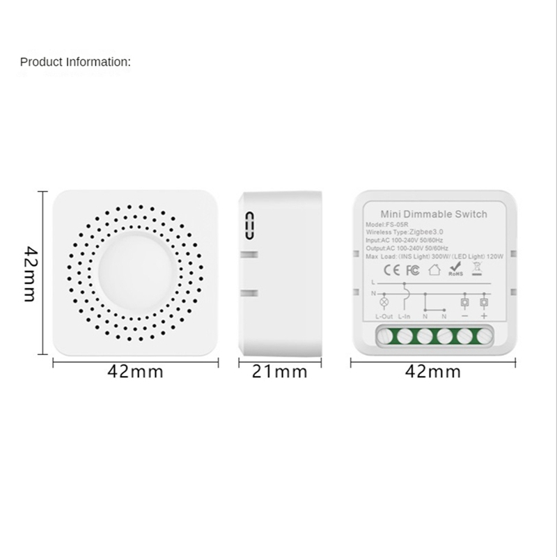 1 Piece Tuya WiFi Smart Dimmers Switch Module Smart Dimmer Switch Supports 2 Way Control Work with for Alexa Google Home