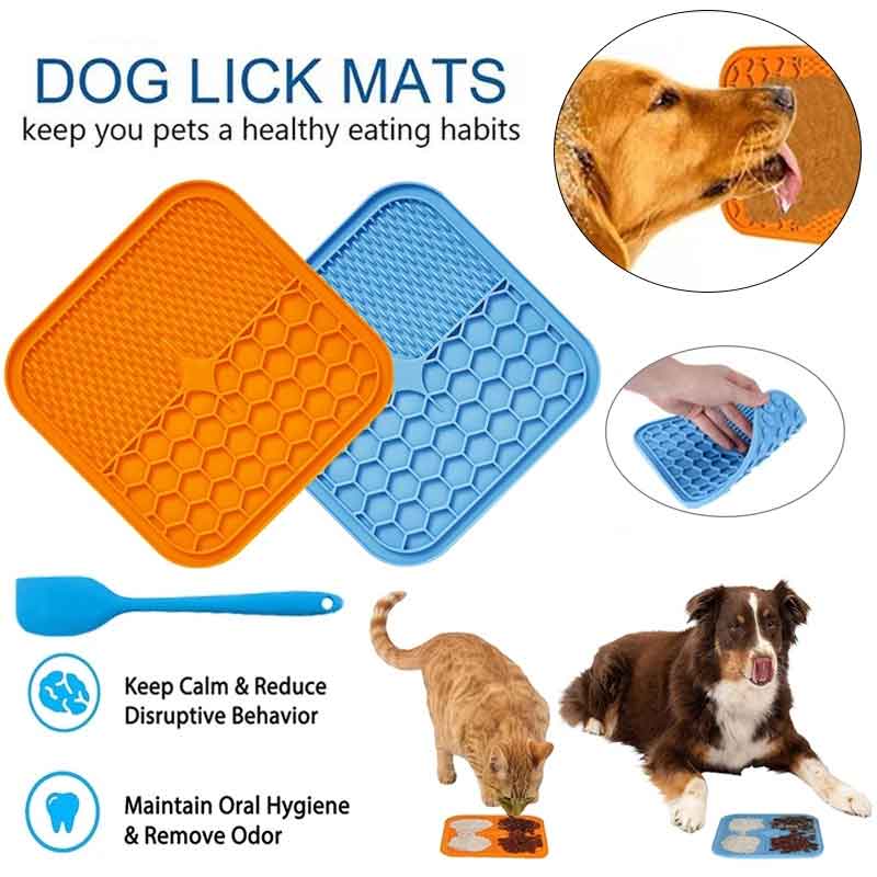 Bhd Silicone Dog Food Mat Dog Slow Feeder, Pet Dog Lick Pad, Bath Washing  Distraction Dog Lick Mat