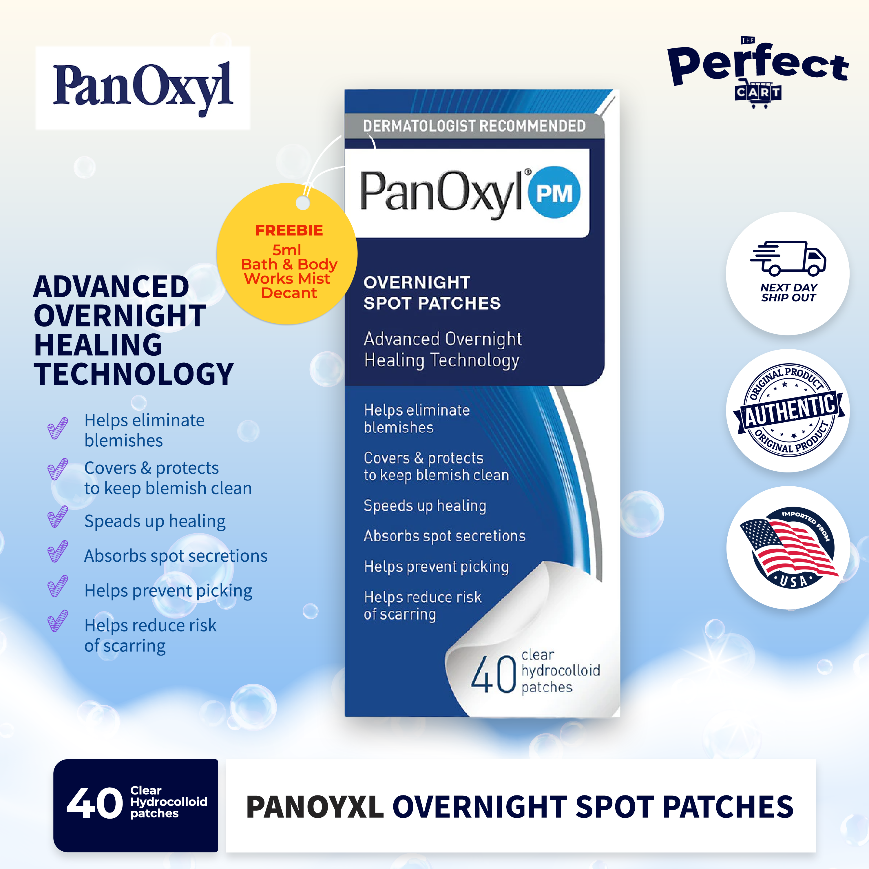PanOxyl PM Overnight Spot Patches Clear 40.0ea Lazada PH