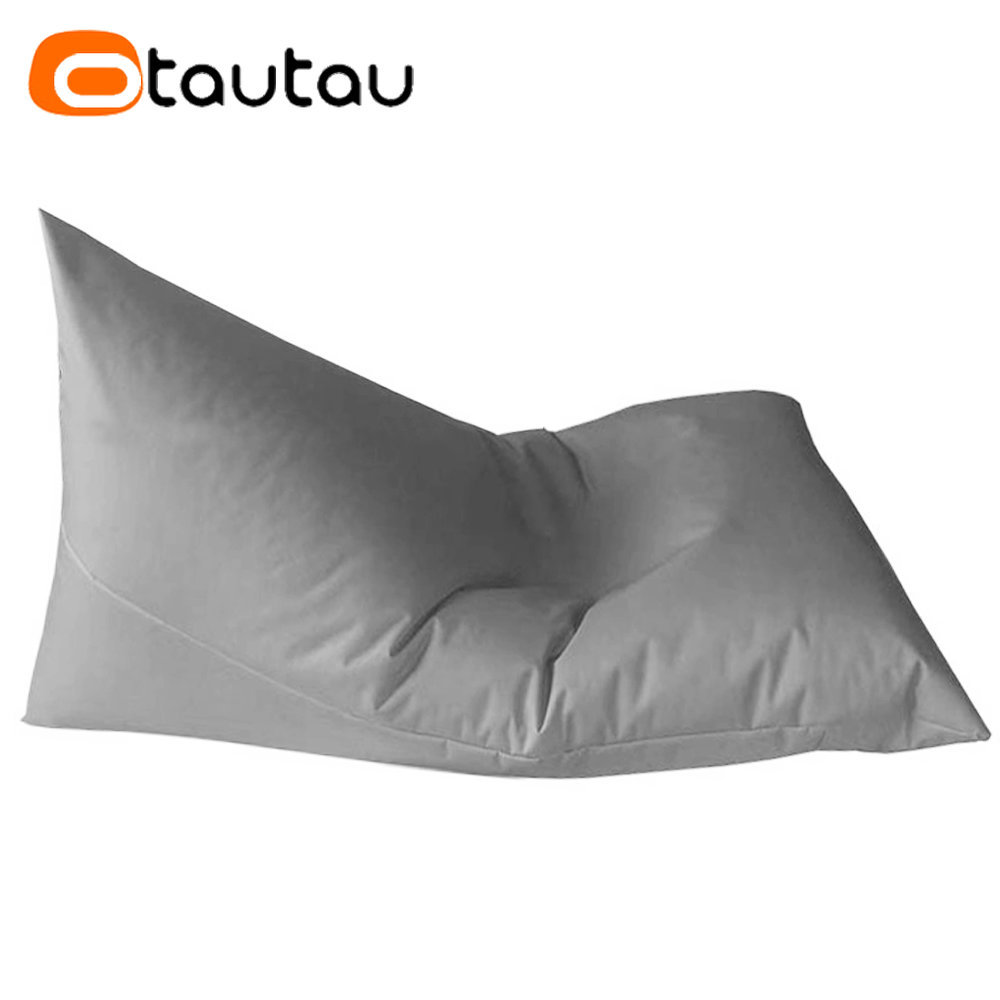 OTAUTAU Outdoor Bean Bag Pouf Cover No Filler Garden Beach Swimming Pool Puff Pillow Sac Camping