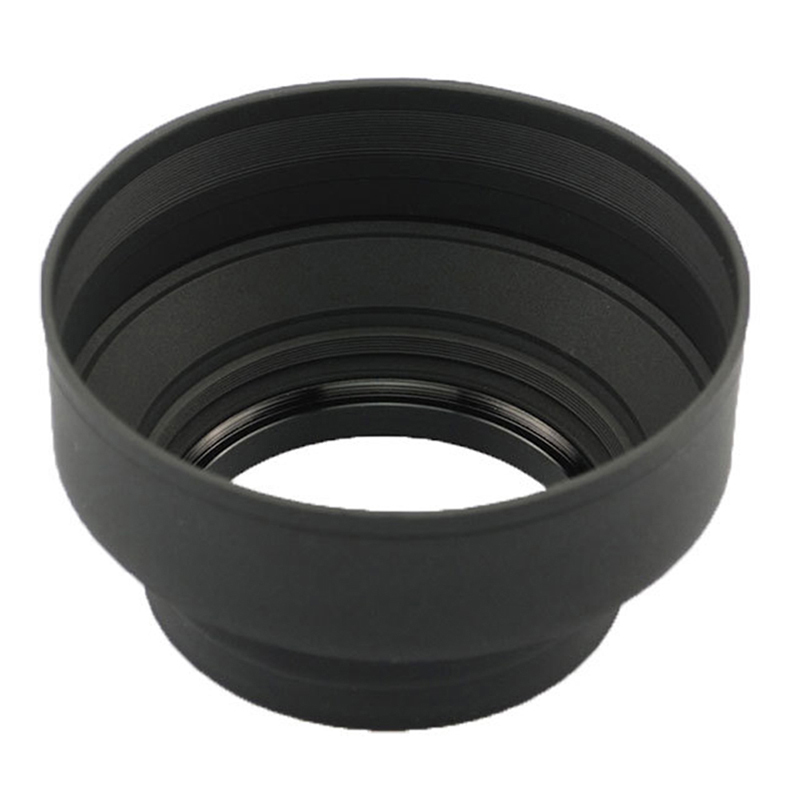 Elector Collapsible 3 Stage Rubber Lens Hood Sun Shade For Camera