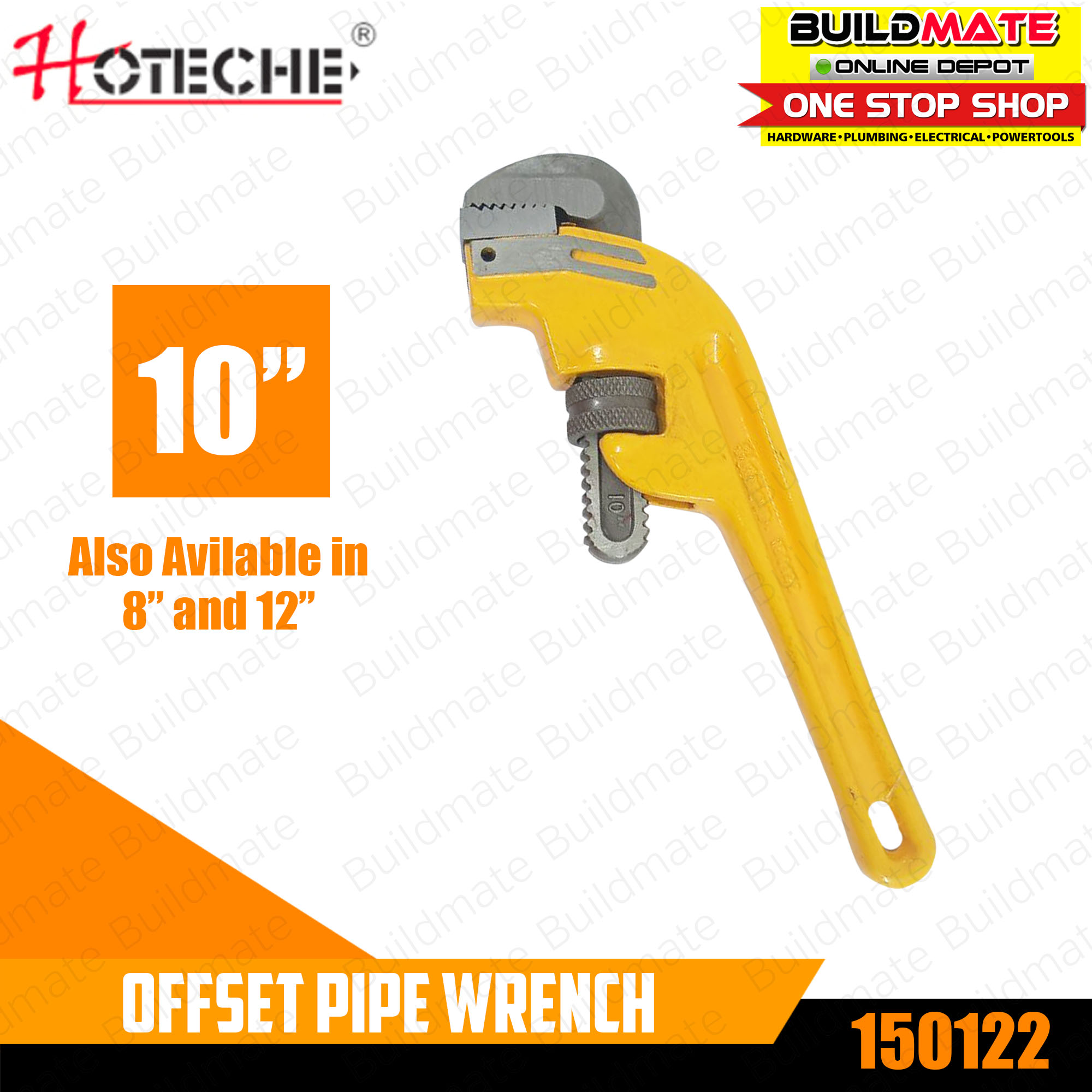 HOTECHE Offset Pipe Wrench 8" 105121 BUILDMATE Lazada PH