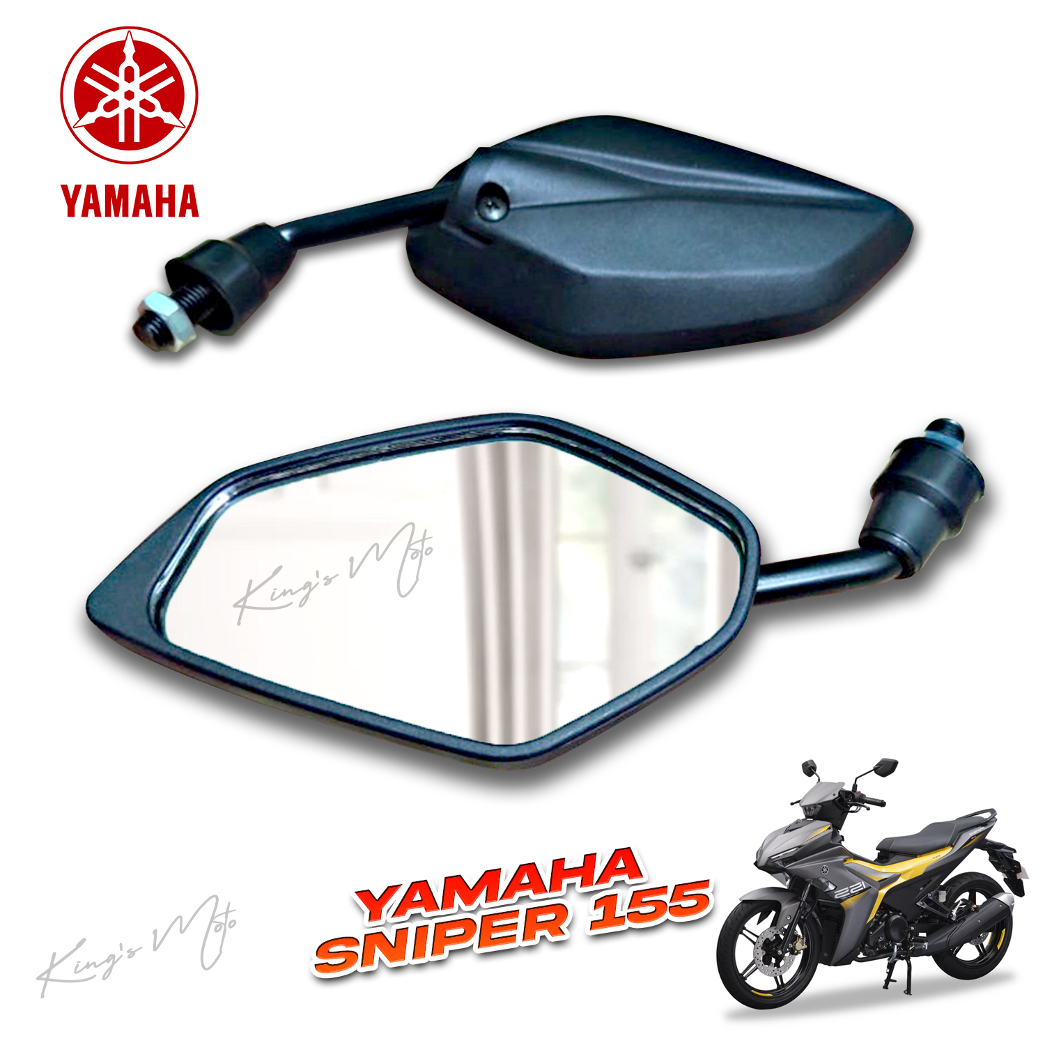 YAMAHA SNIPER 155 Side mirror genuine parts black short stem Lazada PH