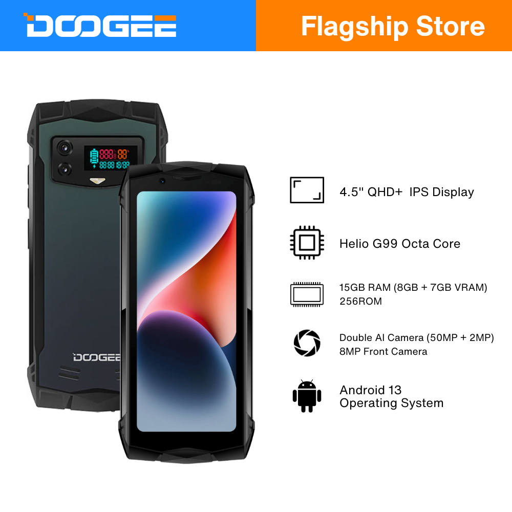 DOOGEE Smini Rugged Phone 4.5” qHD Display 8GB+256GB Innovative