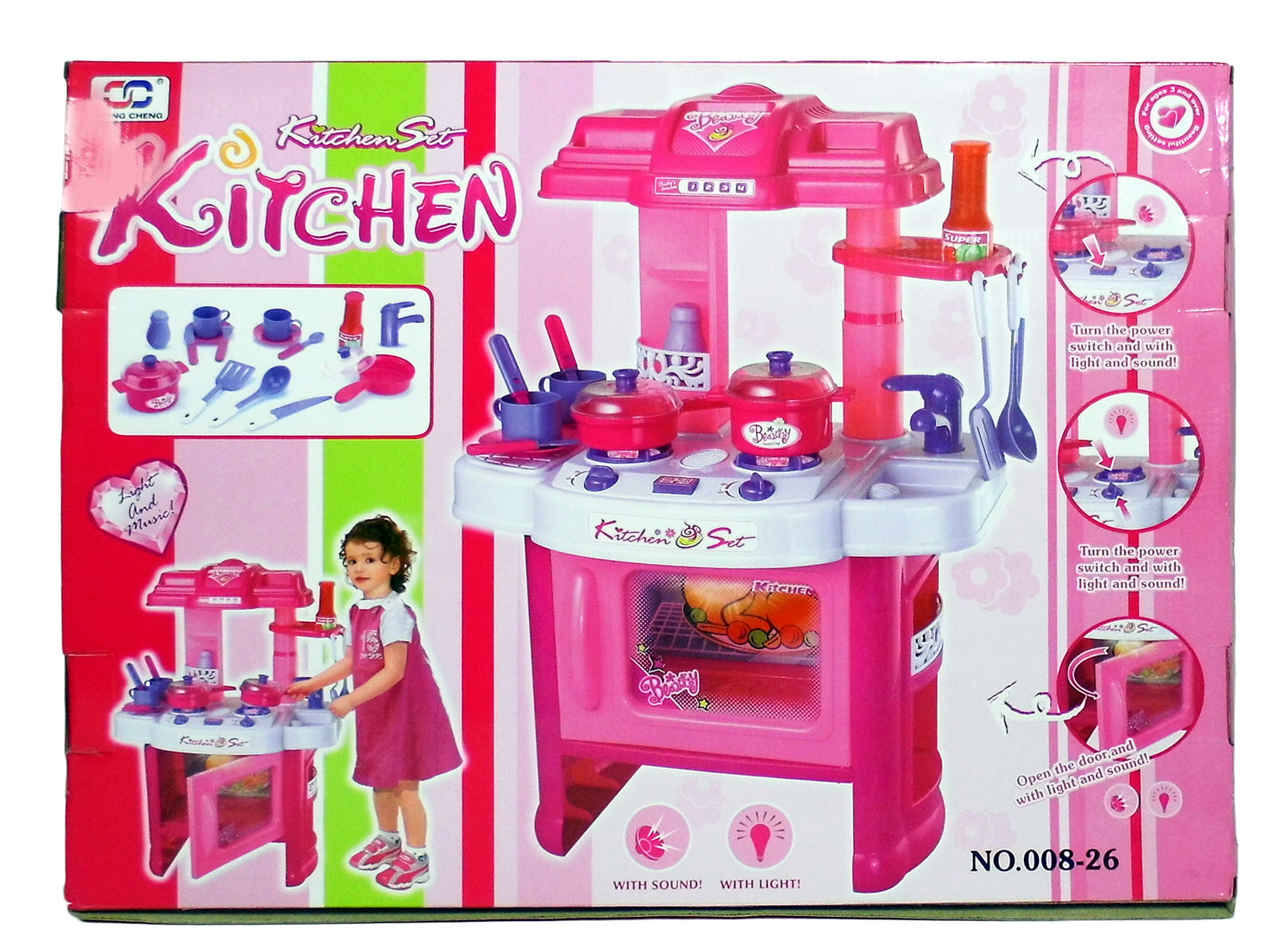 kitchen play set with light and sound