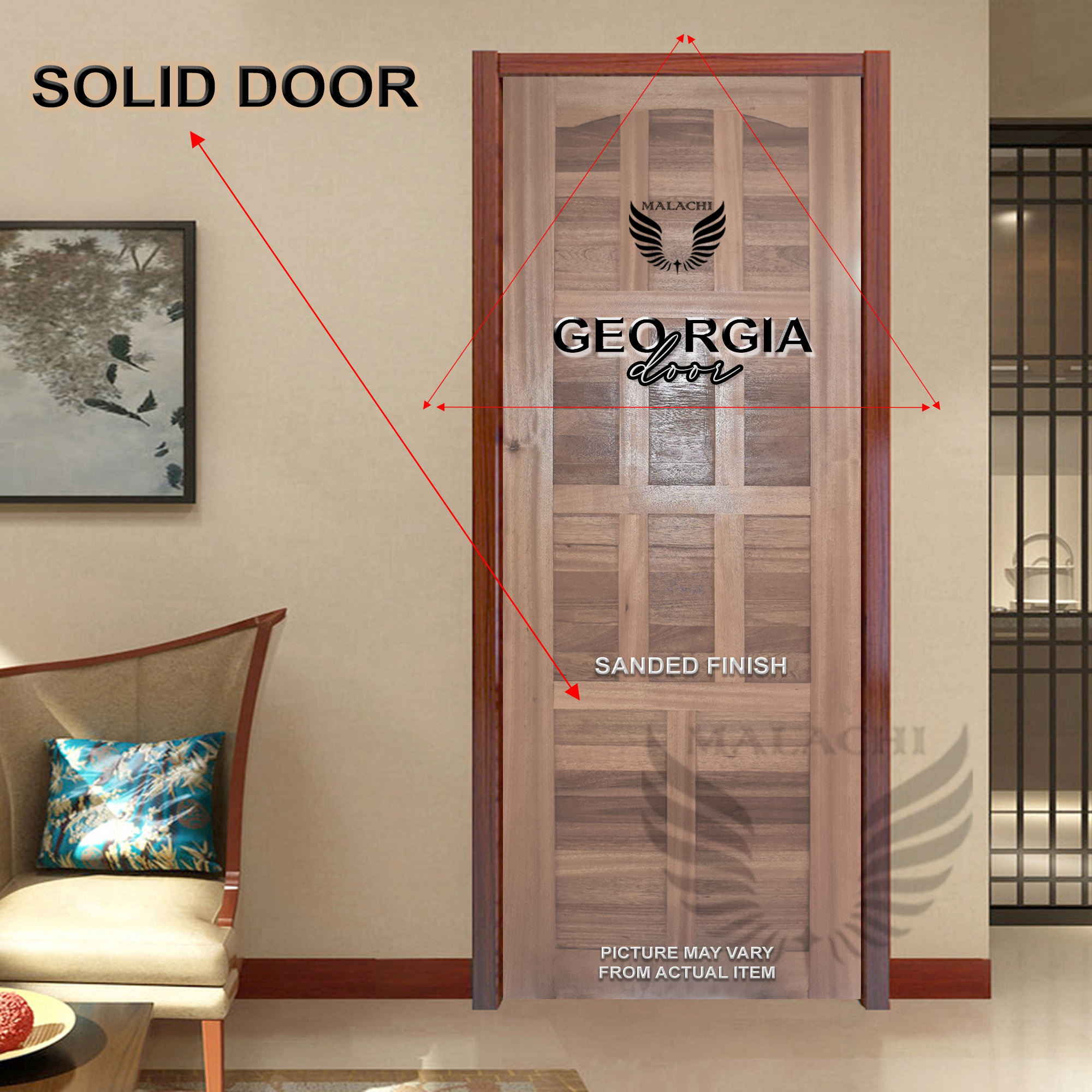 Malachi Solid Wooden Door - Georgia Design | Lazada PH