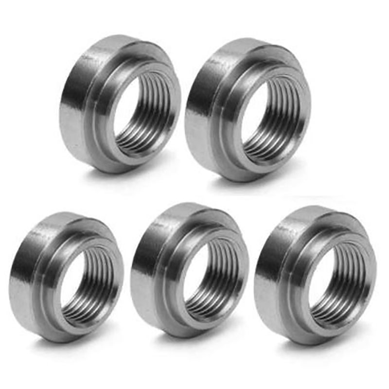 5Pcs M18 x 1.5mm 430 Stainless Steel Exhaust Pipe Base Heat-Resisting Nut Exhaust Lambda Boss O2 Oxygen Sensor Weld-on