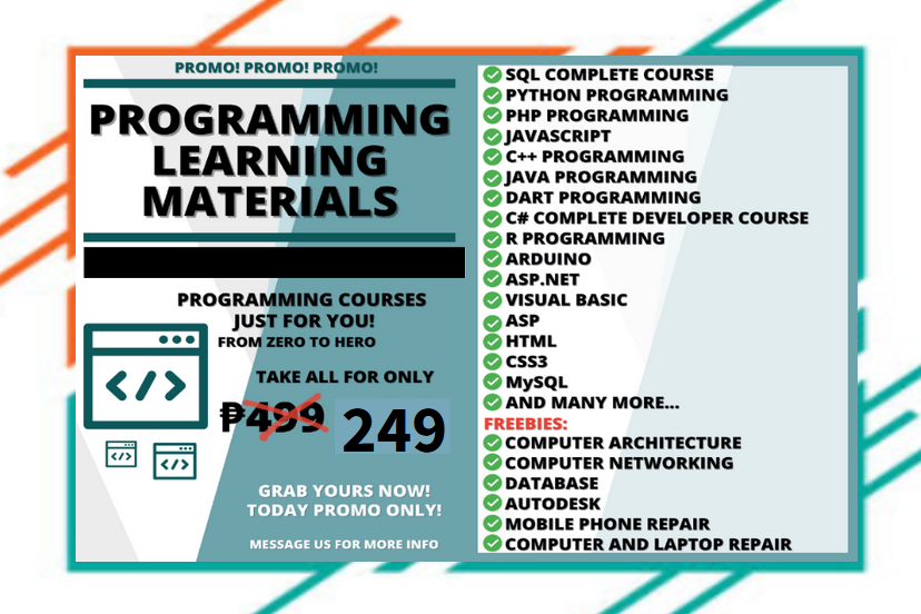 PROGRAMMING LEARNING MATERIALS (PDF file format eBooks) Lazada PH