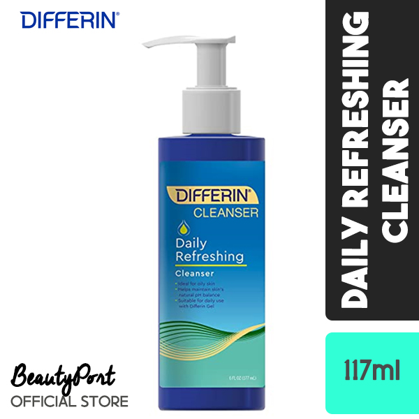 Differin Daily Refreshing Face Wash Cleanser, Gentle Skin Care for Acne