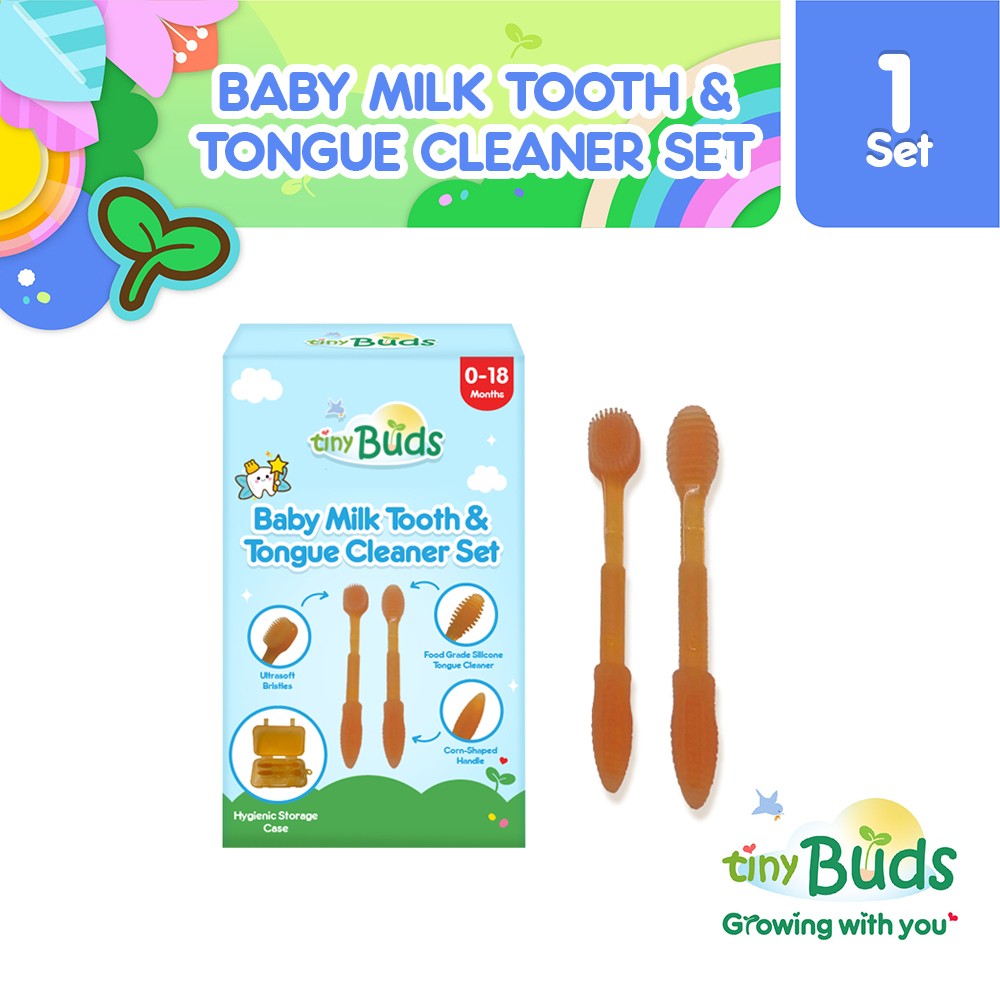 Tiny Buds Baby Milk Tooth & Tongue Cleaner Set Lazada PH