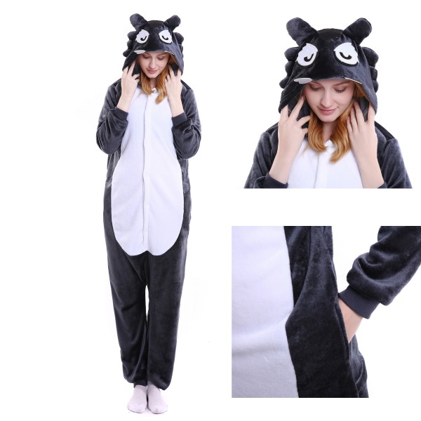 Wolf Onesie Animal Costume for Adults Adult Sleepwear Loungewear