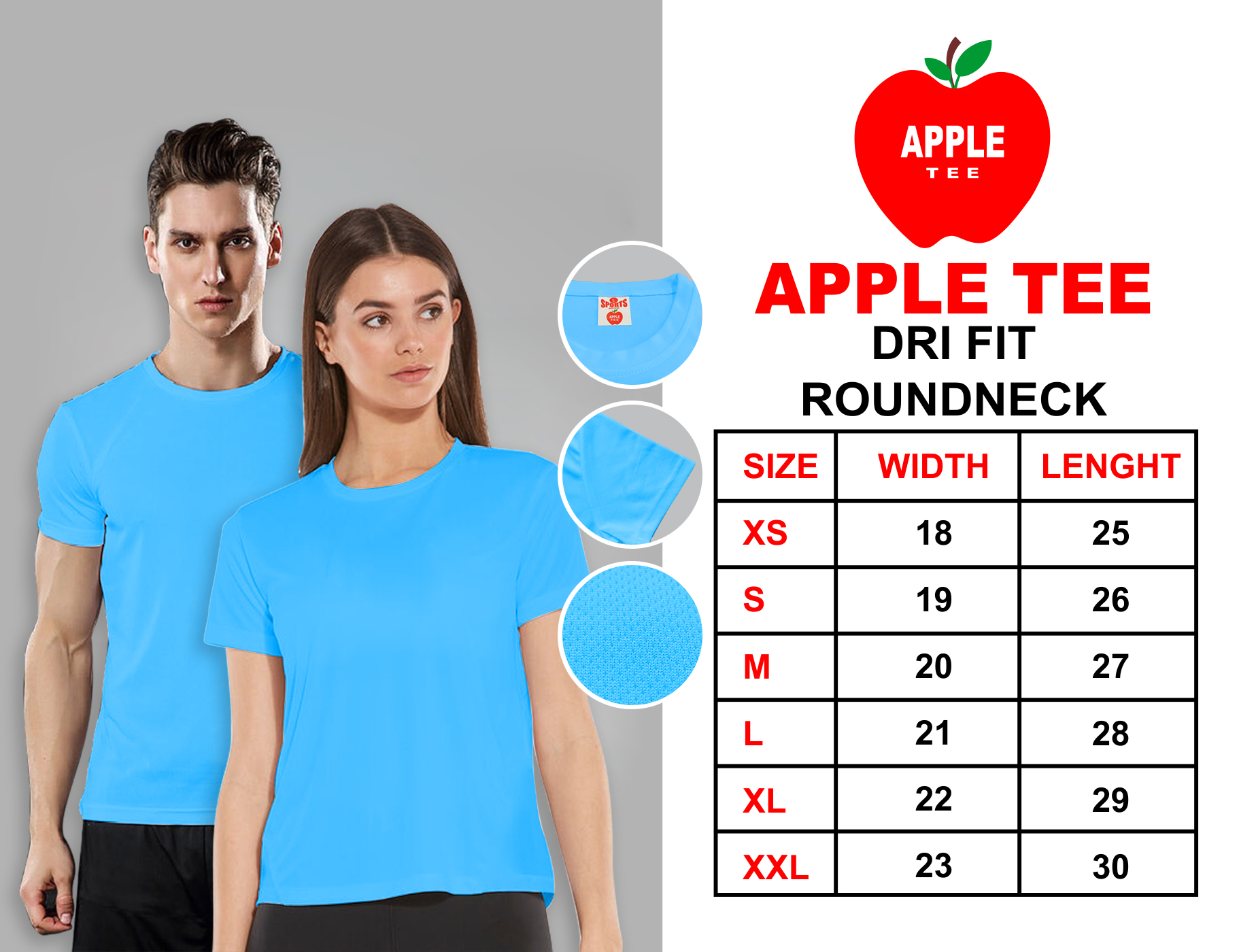 APPLE TEE DRI-FIT ROUND NECK T-SHIRT (UNISEX)