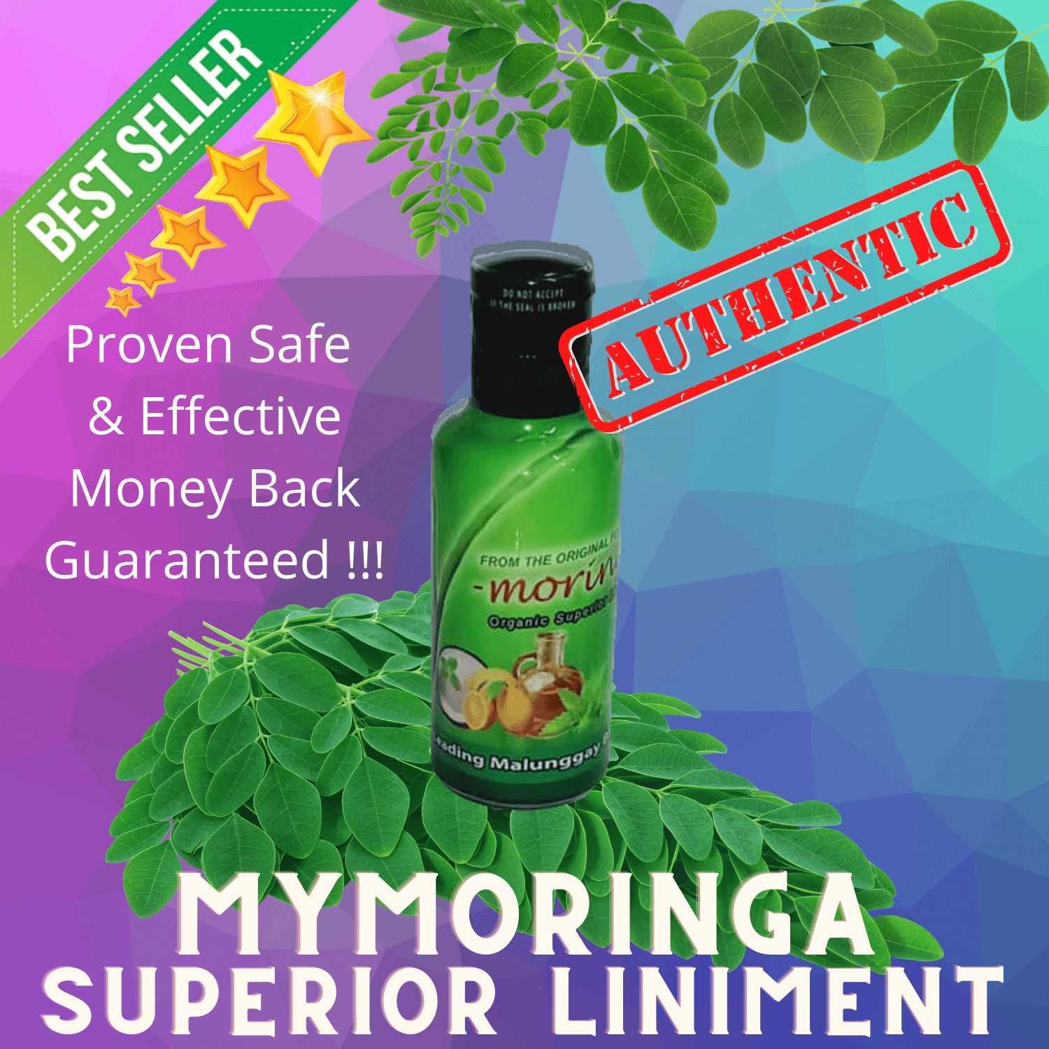 Original My Moringa Organic Superior Liniment Oil 60ml Proven and Effective Malunggay Based