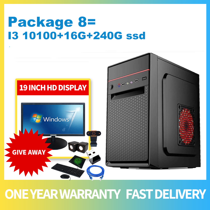 Desktop computer set Gaming PC Set Gaming I3 10100 4.3 GHz Max Turbo ...