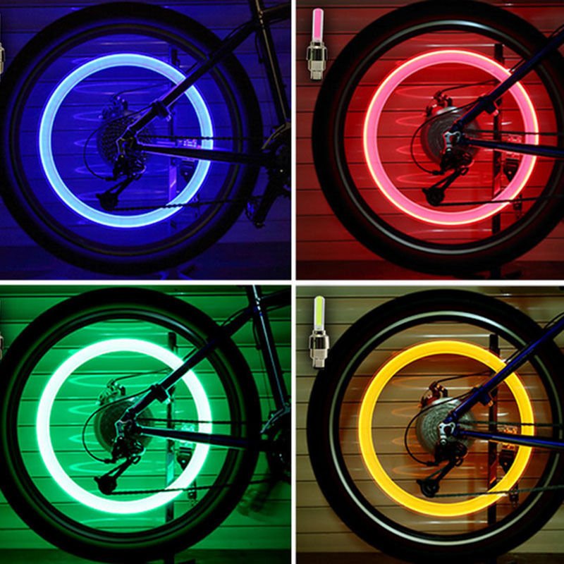 Finance Plan 4 Pcs Bike Car Motorcycle Wheel Tire Tyre Valve Cap Spoke LED Flash Light Lamp 
