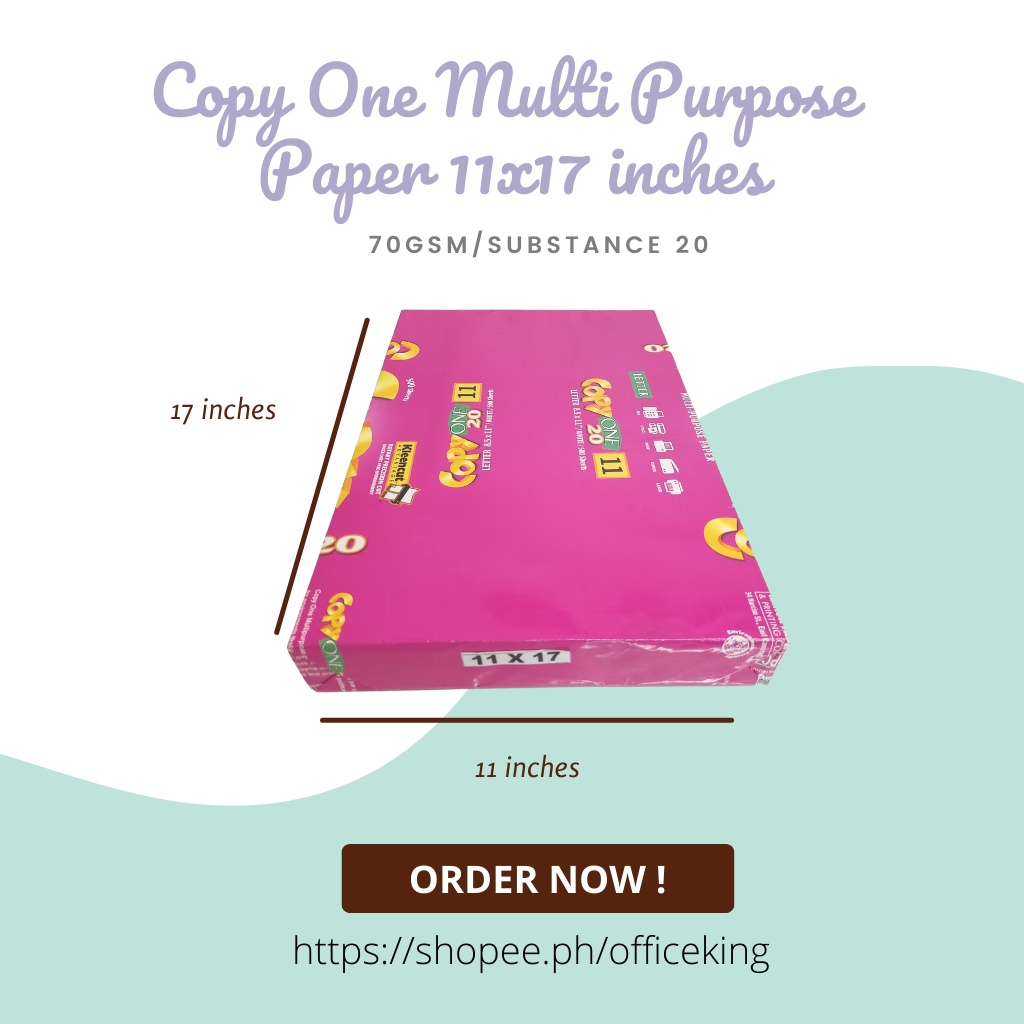 Copy One 11 x 17 inches Multi purpose paper Lazada PH