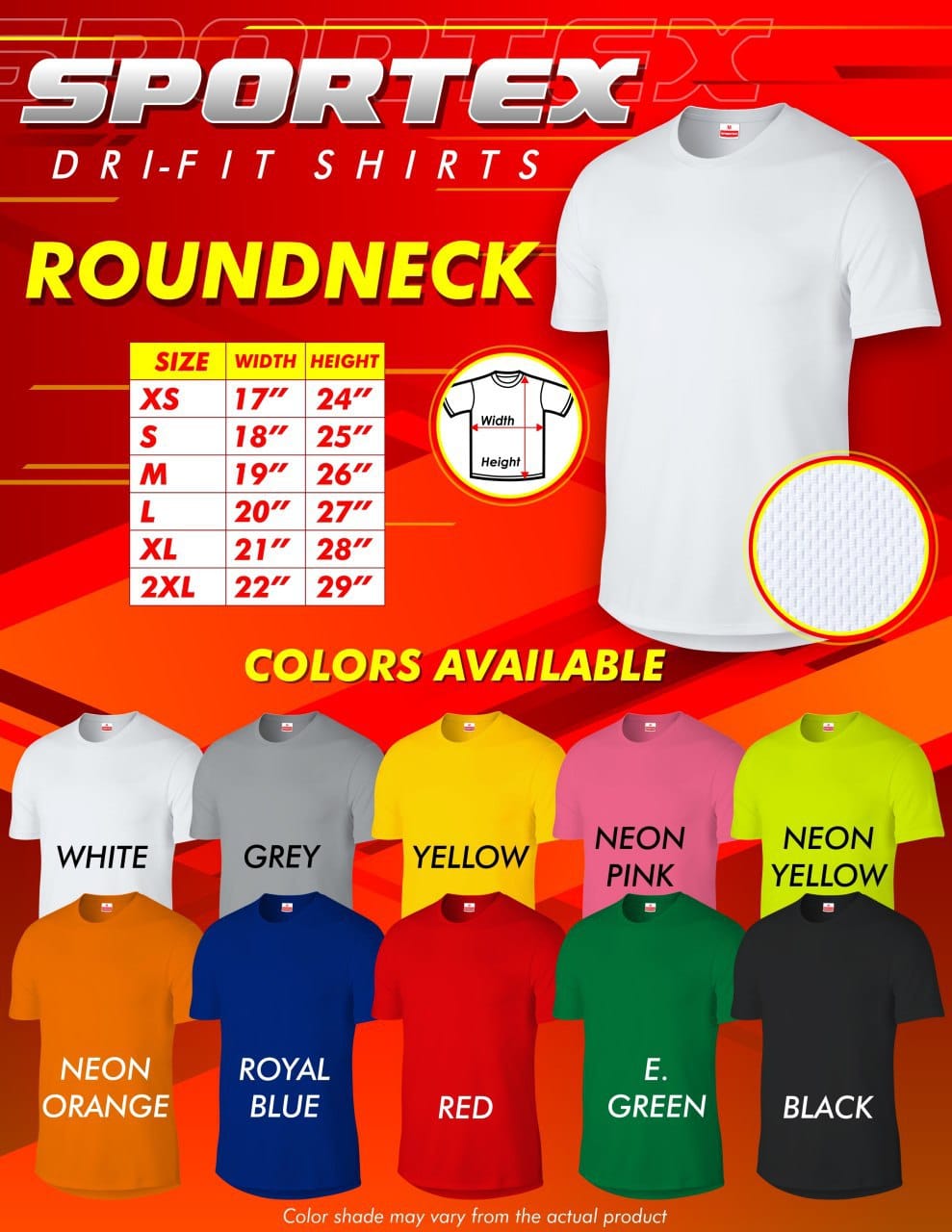 dri fit color shirts