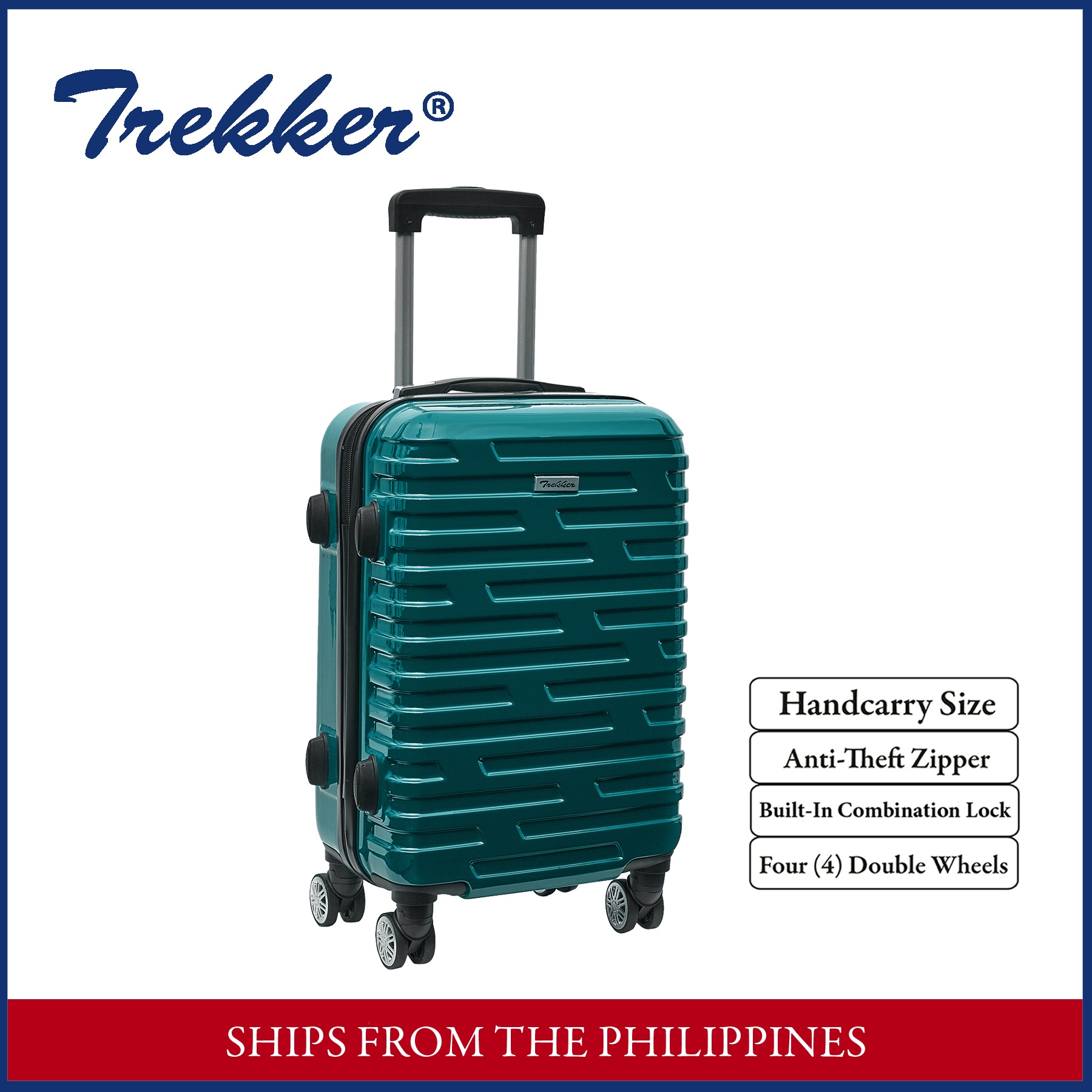 Trekker TK203ZT Green Small (20 Inch) Hard Case Luggage, BuiltIn