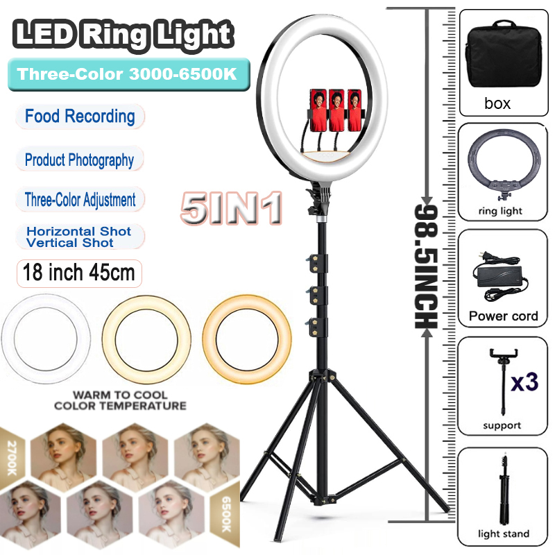 Selfie Ring Light, 12 Inch, White & Warm Light Switch