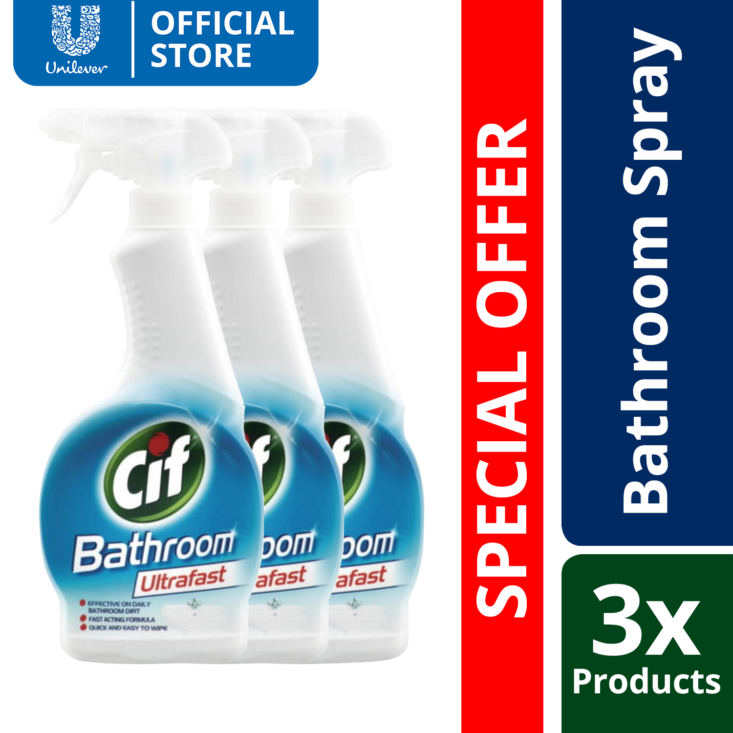 [BUNDLE] CIF Ultrafast Bathroom Spray 450ml 3x Lazada PH