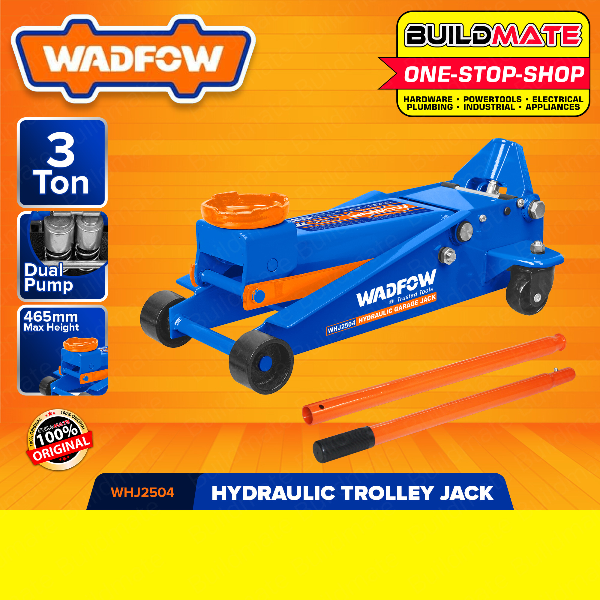 WADFOW TONS Hydraulic Floor Jack Auto Repair Fast Lift Jack