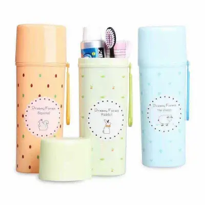 SS* 1PC Korean Toothbrush Case Cover Toothpaste Holder Storage Orangizer Box Cup ( Random Color )
